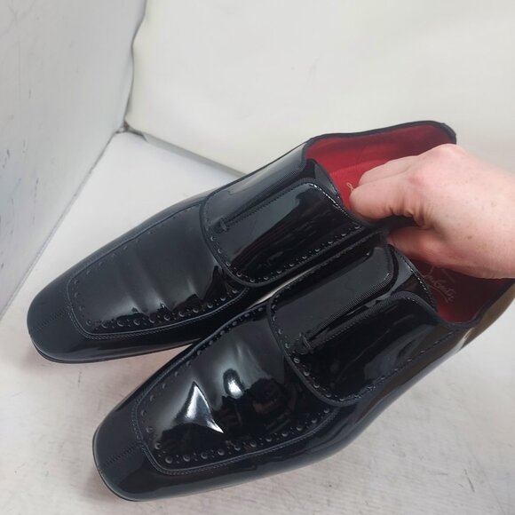 Christian Louboutin Black Patent Lafitte On MENS Loafer - Picture 3 of 10
